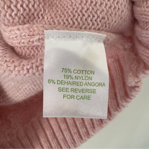 Lilly Pulitzer Pink Cable Knit Short Sleeve Sweater cotton/dehaired angora blend - Picture 8 of 10